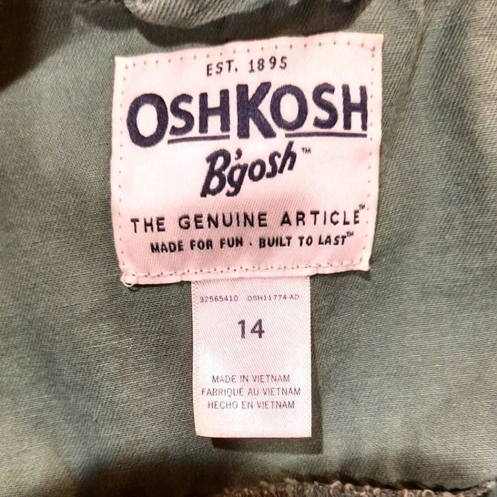Oshkosh Girls Spring Jacket size 14 Olive Green
